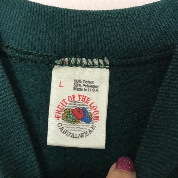 fruit of the loom Santa Clause Father Christmas Fleece Pullover sweater large - Picture 6 of 11